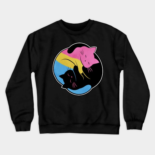 Pansexual Eternal Yin Yang Cat Crewneck Sweatshirt by Psitta